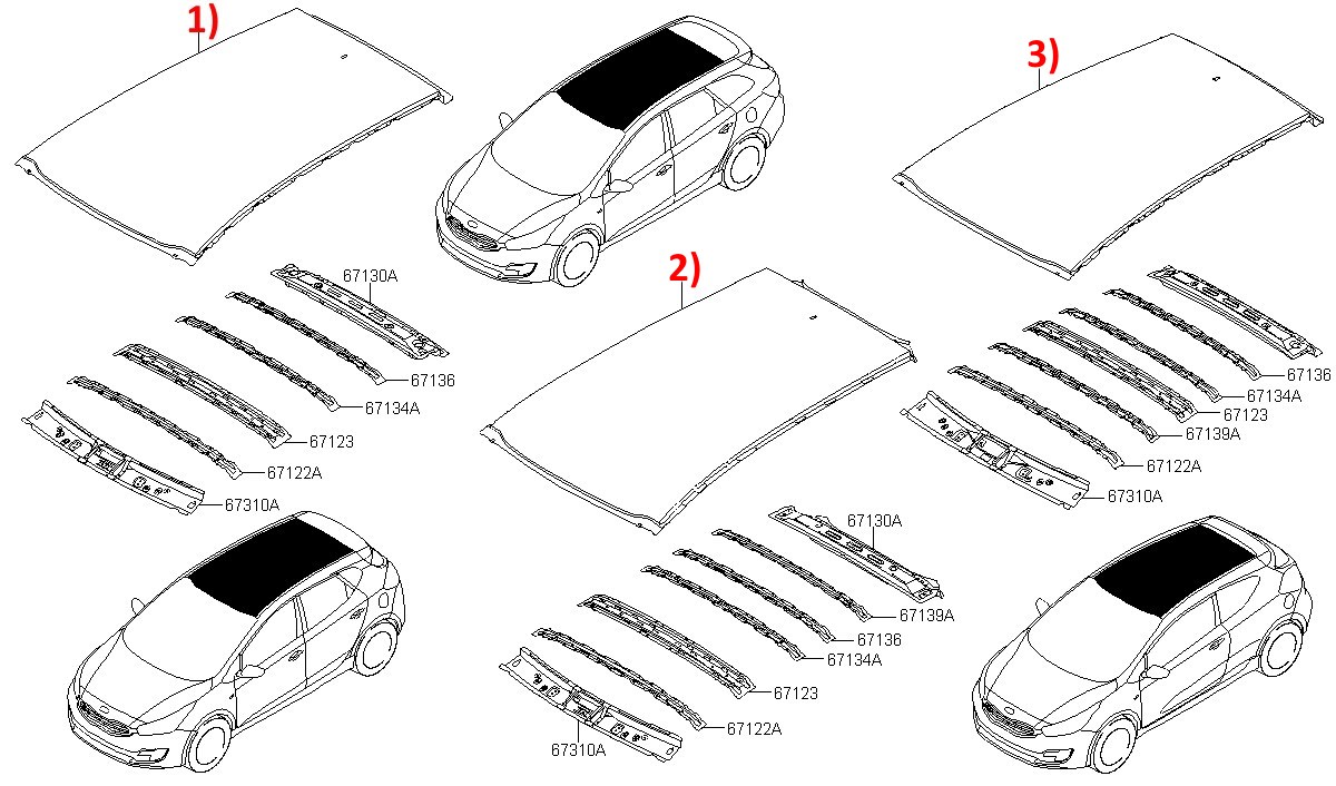 Лист крыши Киа Сид - АвтоКорея52